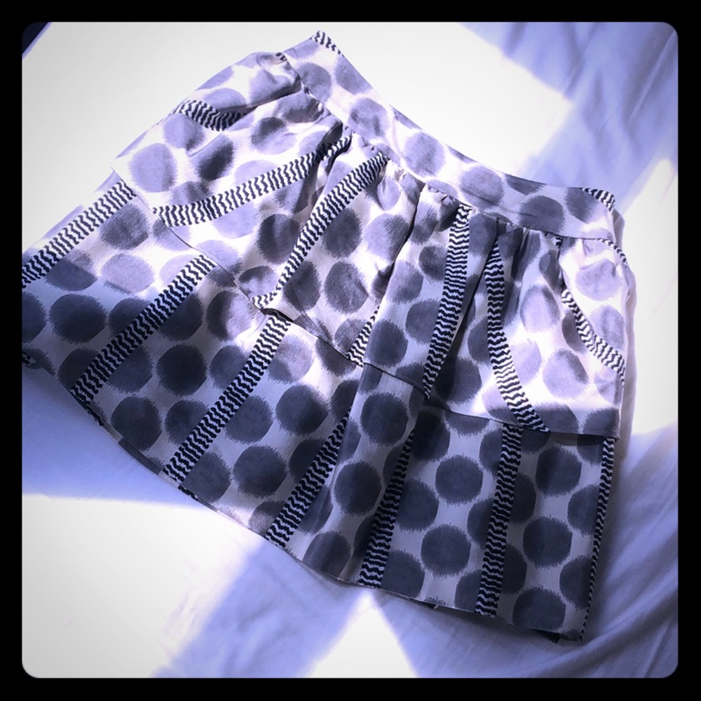 Anthropologie Leifsdottir tiered silk skirt